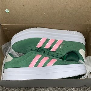 Adidas Women's Green and Pink Sneakers